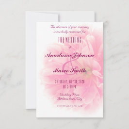 Bröllop Möhippa Blommigt Peony Flower Chic Card Inbjudningar