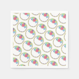 Bröllop Möhippa - Blommigt - Rund kummel Pappersservett