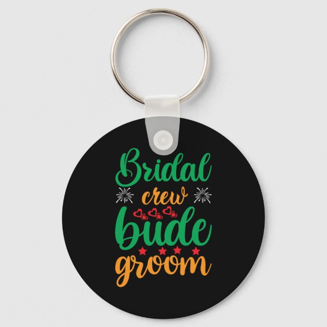 Bröllop Möhippa Crew Groom Nyckelring (Framsida)