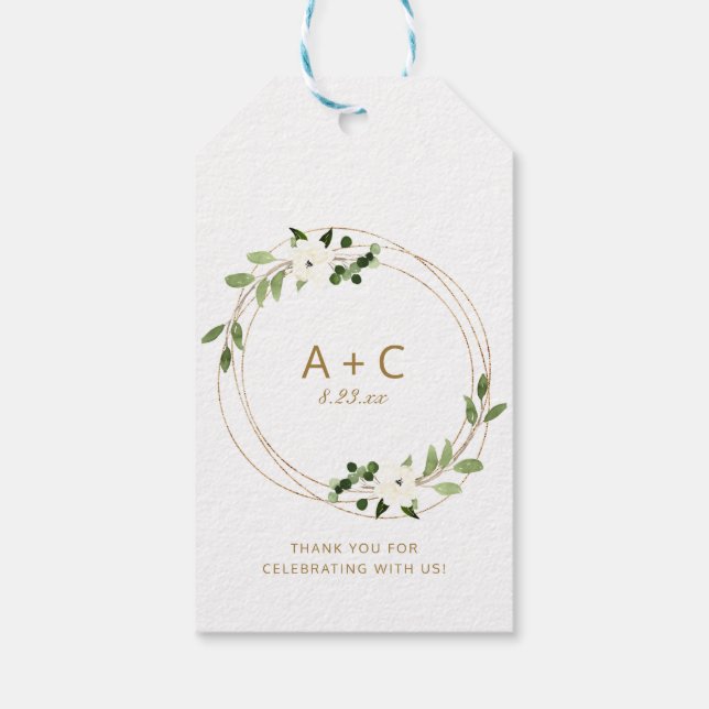 Bröllop Möhippa Favor Tack Greenery Presentetikett (Baksidan)