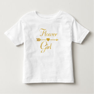 Bröllop Möhippa Glitter Guld Flower Girl T Shirt