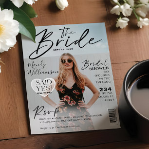 Bröllop Möhippa Trendig Photo Magazine Cover Inbjudningar