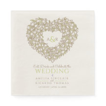 Bröllop mongram kräm tulip-utandning bläck tecknin