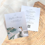 Bröllop Monogram | Alla i ett budgetfoto för QR-ko<br><div class="desc">Den här budgeten, den enkla inbjudan och inbjudan till elegant bröllop innehåller ett fullt-utfallsfoto efter eget val. Textövertäckningen börjar med dina två initialer, följt av namn i chicens skript. Under visas ditt datum och platsen i klassisk serif-typografi. Kort som går tillbaka till händelseinformationen, med avsnitt som du kan använda för...</div>
