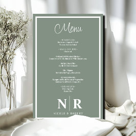 Bröllop Monogram Anpassad repetitionsmidmeny