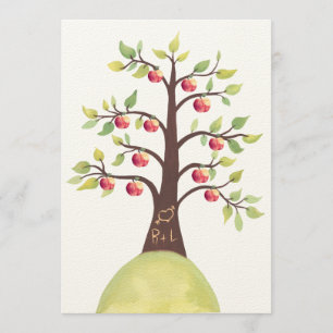 Bröllop Monogram Äpple Träd Orchard Land Inbjudan