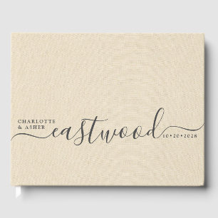 Bröllop Monogram Cream Bröllop Gästböcker