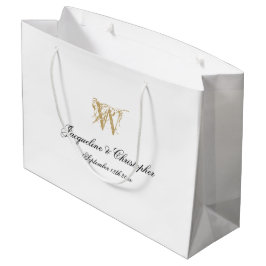 Bröllop Monogram Elegant Chic White Guld Classy