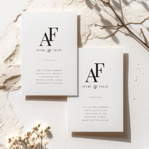 Bröllop Monogram-Elegant enkel minimalistisk Inbjudningar