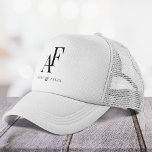 Bröllop Monogram-Elegant enkel minimalistisk Keps<br><div class="desc">En enkel bröllop monogramhatt med klassisk traditionell typografi i svart i en elegant stil. Texten kan enkelt anpassas med namn för att passa perfekt personlig!</div>