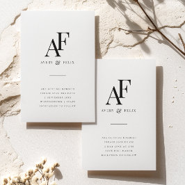 Bröllop Monogram-Elegant enkel minimalistisk Spara Datumet