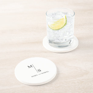 bröllop monogram Elegant enkel minimalistisk Underlägg