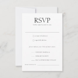 Bröllop Monogram Elegant Meal Choice Bröllop OSA Kort