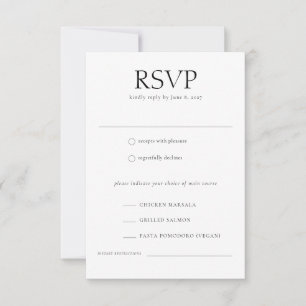Bröllop Monogram Elegant Meal Choice Bröllop OSA Kort