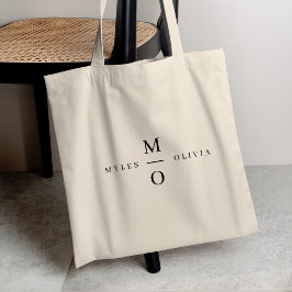 Bröllop Monogram Elegant minimalist enkel Tygkasse
