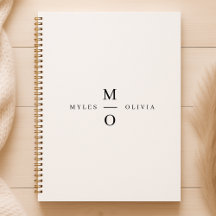 Bröllop Monogram Elegant minimalistisk enkel vit 