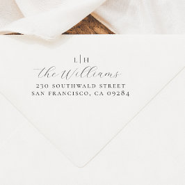 Bröllop Monogram | ELEGANT NAMN & RETURADRESS Stämpel