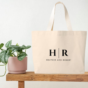 Bröllop Monogram enkel klassisk Elegant - minimalt Jumbo Tygkasse