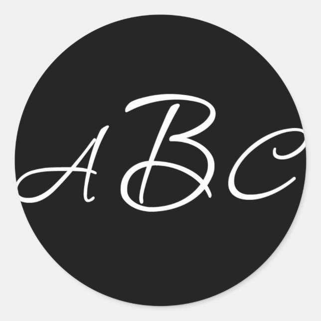 Bröllop Monogram Initialer Sticker Runt Klistermärke (Framsida)