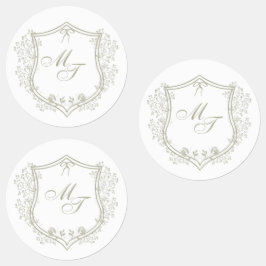 Bröllop Monogram Klistermärke