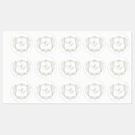 Bröllop Monogram Klistermärke