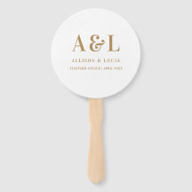 Bröllop Monogram minimalistisk vit Guld