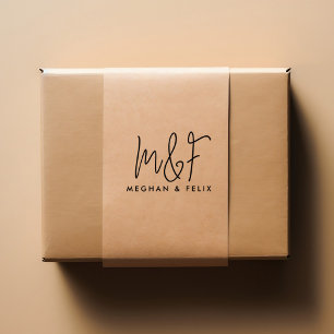 Bröllop Monogram Modern Script Namn Självfärgande Stämpel