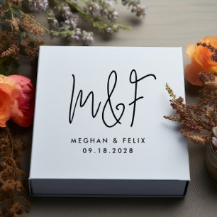 Bröllop Monogram Modern Script Namn Stämpel