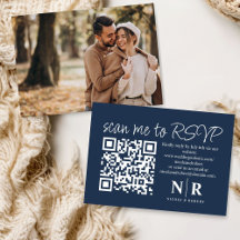 Bröllop Monogram QR-OSA med fotoElegant