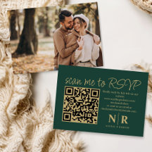 Bröllop Monogram QR-OSA med fotoElegant