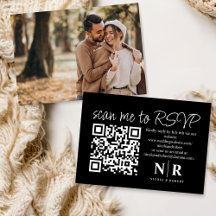 Bröllop Monogram QR-OSA med fotoElegant