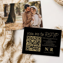 Bröllop Monogram QR-OSA med fotoElegant