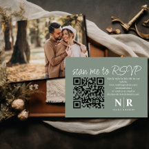 Bröllop Monogram QR-OSA med fotoElegant