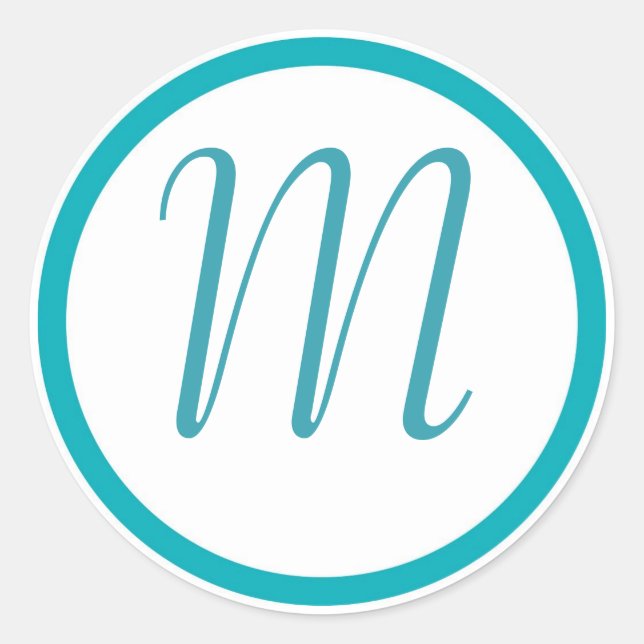 Bröllop Monogram Sticker Runt Klistermärke (Framsida)