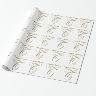 Bröllop Monogram T Gift Wrapping papper Presentpapper