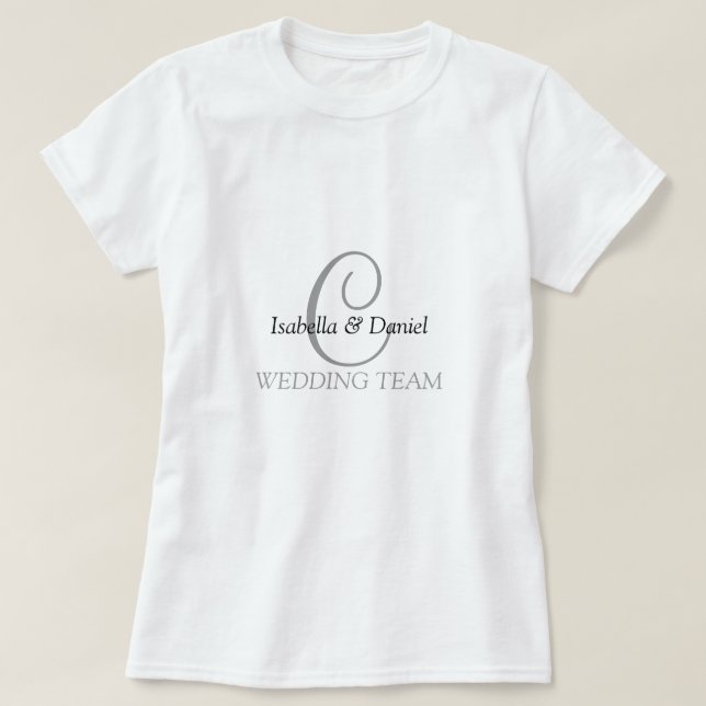 Bröllop Monogram Tshirt Gifts Tee (Design framsida)