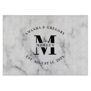 Bröllop Monogram Typography White Marble