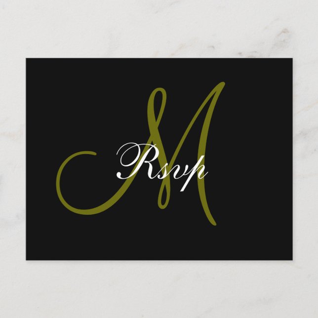 Bröllop Monogram vykort för OSA (Framsida)