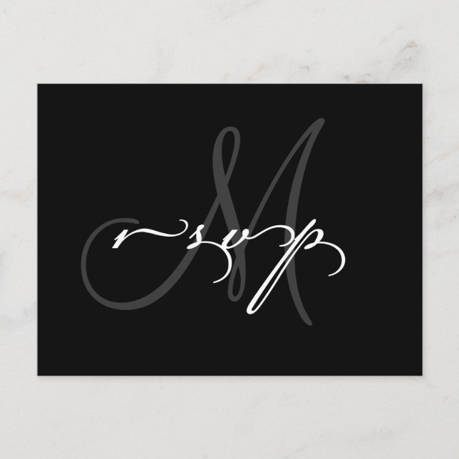 Bröllop Monogram vykort för OSA (Framsida)