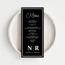 Bröllop-monogrammottagning eller Förlovning-middag Meny