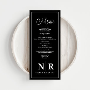 Bröllop-monogrammottagning eller Förlovning-middag Meny