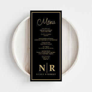 Bröllop-monogrammottagning eller Förlovning-middag Meny