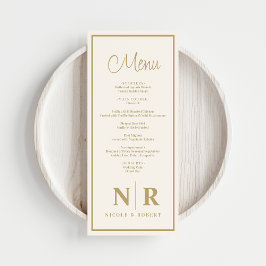 Bröllop-monogrammottagning eller Förlovning-middag Meny