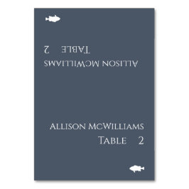 Bröllop Montera fiskekortsikonblå och vit- Bordsnummer