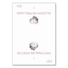 Bröllop Montera kort-Fikon-Rosa-hjärta Bordsnummer