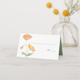 Bröllop Montera kort Orange Blommigt Vattenfärg