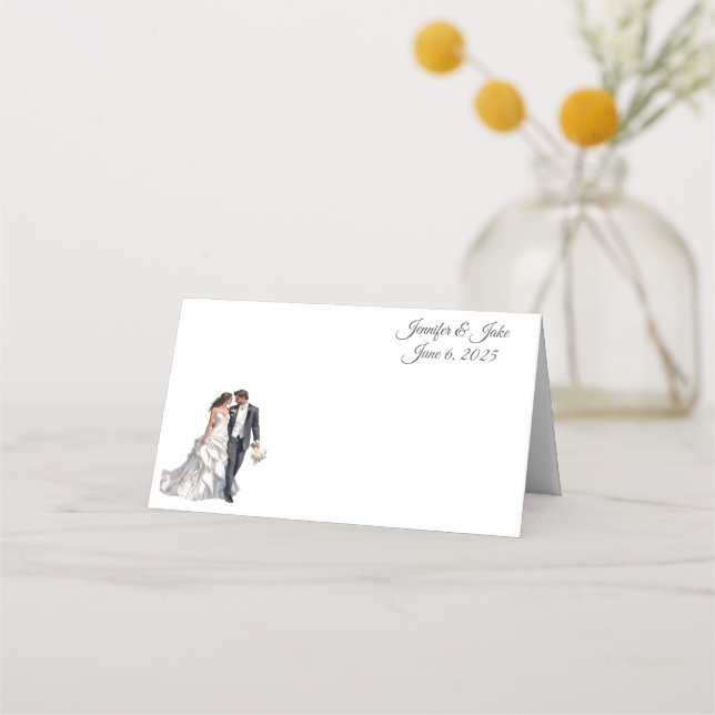 Bröllop-monteringskort för Namn Placeringskort (Framsida)