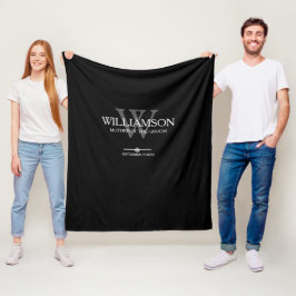 Bröllop Mor i Eleganten Groom Gift Monogram Fleecefilt