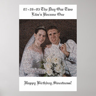 Bröllop Mosaic Poster