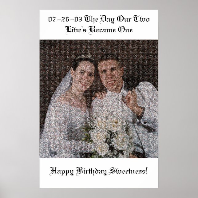 Bröllop Mosaic Poster (Framsidan)